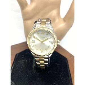 Fossil Women's Watch BQ3927 Quartz Silver Dial Two Tone Stainless Steel 30mm